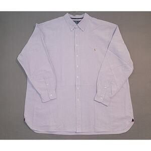 Ralph Lauren Chambray Button Down Shirt 3XLT Purple Pony Big Tall Oxford